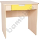 Quadro - biurko z szeroką szufladą - żółte, w klonowej skrzyni